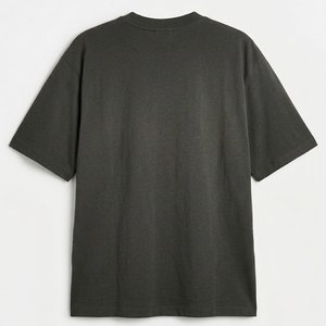 Camiseta Negra de Hombre con Hombros Caídos, Estilo Oversize, de Algodón, Casual, Streetwear, con Logotipo Personalizado, Estilo Vintage, Artículo de Alta Venta - Product Image 2