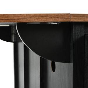 Isola da Cucina Stile Fattoria K K 53.7 Pollici con Presa di Corrente, 2 Ante Scorrevoli, Vano Portaoggetti, Ripiano Ribaltabile e Porta Spezie - Product Image 1