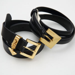 Cinturón de Cuero Personalizado con Doble Hebilla y Letras para Hombre y Mujer, Precio de Fábrica - Product Image 5