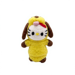Meilleure poupée en feutre aiguilleté Himalaya, chiot jaune, tenue faite main, 100% laine certifiée, écologique, décoration murale de Noël - Product Image 2