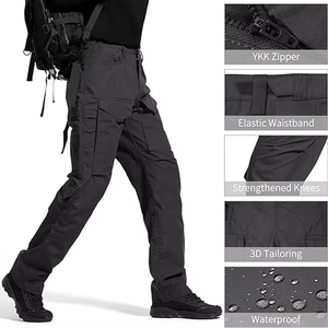 Pantalones Deportivos Negros Tipo Cargo para Hombre, Pantalones Casuales con Cordón Ajustable, Transpirables, para Verano y Actividades al Aire Libre - Product Image 5