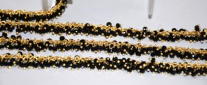 Chaîne de perles noires en forme de grappes, plaquée or, pour la fabrication de bijoux DIY, fournitures de bijouterie, chaîne de perles - Product Image 3