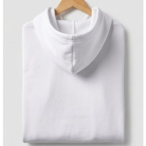 Sudadera con Capucha Unisex Blanca, 100% Algodón, Corte Regular, Informal, Tejida, Invierno, Color Sólido, Impresión Digital, Ecológica - Product Image 1