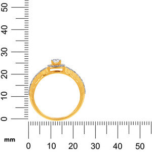 Elevated Treasure <b>Men</b> Solitaire <b>Ring</b> Luxury 18K Yellow Gold Round Brilliant Cut Diamond Halo Engagement <b>Ring</b> - Product Image 5