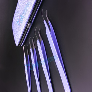 Pinzas Profesionales para Pestañas de Volumen RMI, Color Morado, Alta Calidad, Venta al por Mayor, Punta de Diamante de 45 y 90 Grados, Embalaje Personalizado - Product Image 4