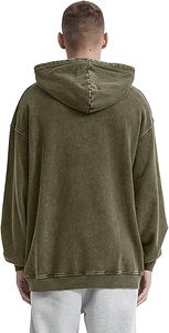 Sweat-shirt à capuche unisexe surdimensionné en coton épais 100 % délavé à l'acide, style streetwear vintage, à manches longues, personnalisable pour l'hiver - Product Image 4