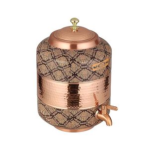 Distributeur d'eau en cuivre avec motif décoratif et robinet pour usage domestique - Product Image 3