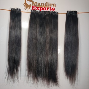 Extensions de cheveux humains vierges bruts non traités 100% naturels, mèches indiennes lisses à tisser, prix abordable - Product Image 3