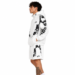 Ensemble veste coupe-vent et short pour homme personnalisé, léger, en nylon imprimé, vêtements de sport, survêtement par sublimation, fabricant de sweats à capuche - Product Image 3