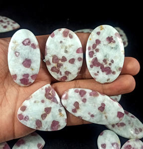 Wholesale Natural Pink Tourmaline <b>Quartz</b> Cabochon Stone Healing Crystal Stone For Silver Jewelry Making - Product Image 1