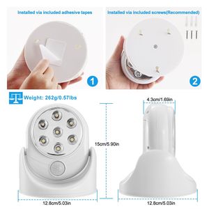 <b>Wireless</b> LED Spotlight 90 Degrees Motion Sensor Night Lamp 360 Degrees Rotate Cordless Stairs <b>Lights</b> 23ft Sen Night <b>Lights</b> - Product Image 3