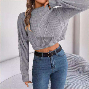 Women's Solid Color Long Sleeve Hooded <b>Cardigan</b> <b>Button</b> Short Casual Knitted Loose Oversized Sweater - Product Image 5