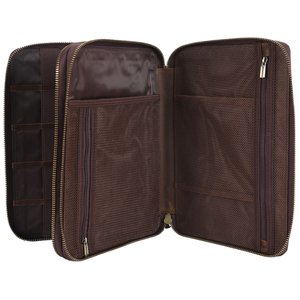 <b>Leather</b> Tech Organizer <b>Case</b> with Zipper Closure 7 Inch Multifunctional Portfolio for Electronics and <b>Documents</b> - Product Image 4