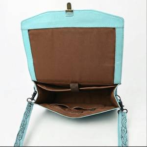 Sac pour ordinateur portable et porte-documents en cuir véritable fait main, gravé à la main avec des motifs floraux - Product Image 4