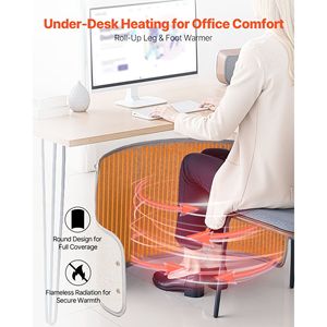 Scaldacapelli Portatile Sotto Scrivania Silenzioso e Arrotolabile con Timer e Telecomando Sicuro per Casa e Ufficio - Product Image 2