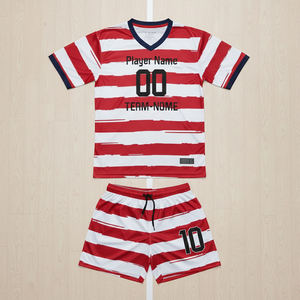 Conjunto de Uniforme de Fútbol Personalizado con Nombre de Equipo, 100% Poliéster, Rayado, para Entrenamiento - Product Image 4