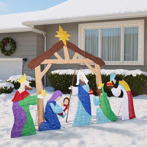 Decorazioni Natalizie da Esterno 2D Illuminate 5FT con 400 Luci LED Bianco Caldo, Picchetti e Facili da Gonfiare - Product Image 3