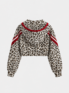 Ensemble de survêtement 2 pièces pour femme, imprimé léopard blanc et jaune, sweat à capuche oversize et pantalon large, style streetwear décontracté - Product Image 4