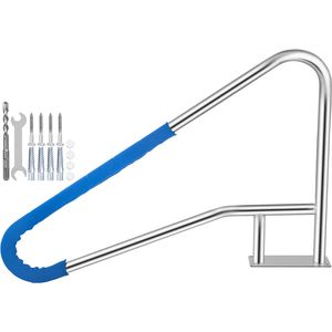 Corrimano per Piscina in Acciaio Inox 304, Capacità di Carico 250 LBS, Colore Argento, per Ringhiera 55x32 - Antiruggine e Design Ergonomico - Product Image 1