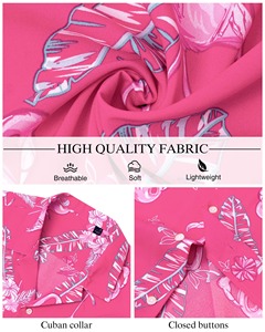 เสื้อเชิ้ตชายแขนสั้นน้ำหนักเบา พิมพ์ลายทรอปิคอล สไตล์ลำลอง ติดกระดุม เหมาะสำหรับวันหยุดฤดูร้อน สีสันสดใส เสื้อชายหาด เสื้อว่ายน้ำชาย - Product Image 2