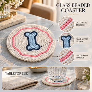 Sous-verre élégant en perles de verre pour tables à manger |   Sous-verre rond décoratif pour la cuisine, la décoration de la maison, accessoires de table - Product Image 5