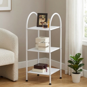 Organizador de Baño Moderno de 3 Niveles, Metálico, de Esquina, con Acabado Cromado, Ahorra Espacio, para Uso en el Hogar o Hotel - Product Image 1