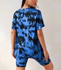 Conjuntos de Ropa de Verano para Mujer de Alta Calidad, Camisetas de Poliéster con Cuello en V y Estampado Láser, Pantalones Cortos a Juego, Conjuntos Casuales de 2 Piezas - Product Image 6