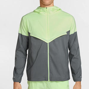 Custom Winter Lightweight Men's Hooded Windbreaker Jacket <b>Canvas</b> Breathable Quick-Drying Windproof Waterproof Plus Size Front - Product Image 1