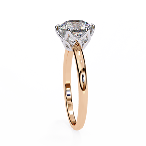 1.50ct Round Brilliant Lab Grown Diamond Engagement <b>Ring</b> 18K Yellow Gold Vermeil Distinctive Gallery <b>Solitaire</b> Wedding <b>Ring</b> - Product Image 5