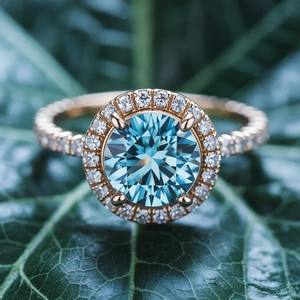 Anillo de Compromiso Katalina Halo con Moissanita en Plata de Ley 925 Chapada en Oro de 18K, Elegante Anillo Halo Clásico y Distintivo - Product Image 4