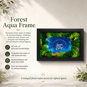 Forest Aqua <b>Frame</b>: 3D Preserved Moss & Resin Water Art Wall Decor | Zero Maintenance Nature Inspired Handcrafted Gift - Product Image 6