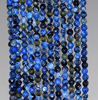 Perles d'agate de feu naturelle bleu foncé, facettées, rondes, lisses et polies, pour la fabrication de bijoux, vente en gros
