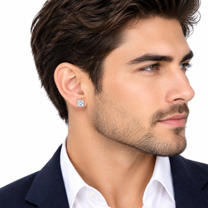 Pendientes de lujo de plata 925 con moissanita de corte princesa, engaste de garra clásico, joyería fina, regalo para bodas y fiestas, personalizado - Product Image 4