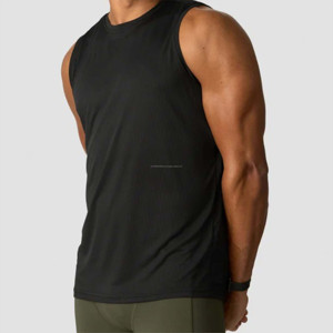 <b>Men's</b> Athletic <b>Tank</b> <b>Top</b> Lightweight Solid Pattern Cotton Breathable Plus Size Knitted Weaving From Pakistan for <b>Gym</b> Workout - Product Image 3