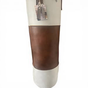 Sac de frappe Tan & Creamy 100 cm avec chaînes, 100 % cuir de vache, pour entraînement de kickboxing, taekwondo et boxe, hauteur réglable - Product Image 2