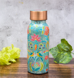 Botella de agua de cobre con estampado de esmalte, producto de la mejor calidad, fabricación a precio económico, botella de agua de cobre para yoga. - Product Image 1