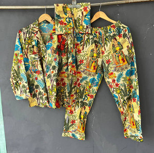Ensemble de pyjama élégant pour femmes, imprimé, en coton, style sport, séchage rapide, doux et confortable, deux pièces, vêtements de nuit, vêtements de détente à la maison - Product Image 1