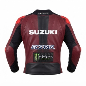Veste de moto en cuir de vachette Zuzuki CE Level 2 pour homme/Chaqueta, équipement de protection pour la course sur circuit - Product Image 2
