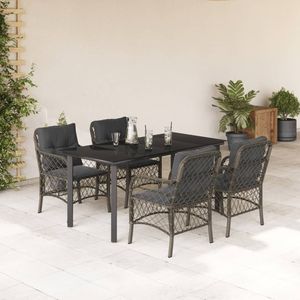 Set da Pranzo da Giardino in Rattan PE Grigio Scuro 5 Pezzi, Arredamento da Esterno Resistente alle Intemperie, Stile Contemporaneo per 4 Persone - Product Image 1