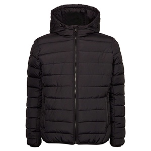 Men's Fashion Puffer <b>Jacket</b> with <b>Padded</b> Hood Custom Logo Cow Skin Plus Size Zipper Closure <b>Waterproof</b> Breathable Winter <b>Jacket</b> - Product Image 1