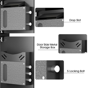 Lớn điện tử kỹ thuật số Khóa vân tay an toàn tiền gửi hộp với dấu vân tay + mật khẩu kép hệ thống báo động cửa đôi và thả khe cắm - Product Image 4