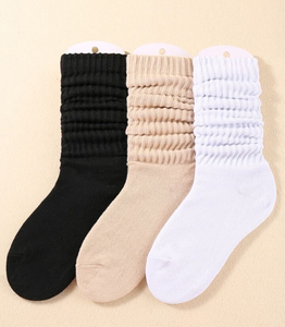 Chaussettes personnalisées pour femmes, très épaisses, style vintage, extra longues, en tricot épais, effet froissé, type chaussettes mi-mollet - Product Image 1
