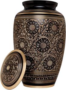 Urna Funeraria de Metal Negra y Dorada, Resistente, Ecológica, Personalizable, para Cenizas Humanas, para Adultos, para Funeral, Entierro, Cementerio - Product Image 4