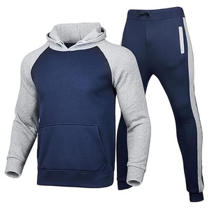 Custom Men's Full <b>Zip</b> <b>Hooded</b> Tracksuit Polyester Cotton Fleece Running Jogging Sports Training Gym Tracksuit OEM Manufacturer - Product Image 4