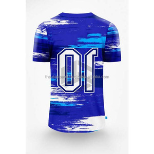 Maillot de football personnalisé à manches courtes et col rond, en polyester et élasthanne, pour adultes, avec service OEM de conception de couleurs contrastées - Product Image 2
