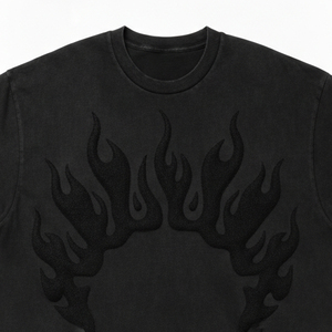 T-shirt vintage délavé à imprimé en relief, motif graphique personnalisé, pour homme, coupe oversize, en coton épais, délavé à l'acide, imprimé 3D, style streetwear - Product Image 4