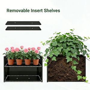 Grande Fioriera in Metallo con Traliccio, Letto da Giardino Rialzato Alto 90 cm x 30 cm, Schermo per la Privacy per Portico e Patio, Altezza 120 cm - Product Image 6