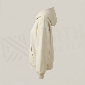 Cotton French Terry Sweatshirt Men Women Casual Style Unisex Blank Zipper Hoodie <b>Drop</b> Shoulder Boxy Fit Customized Color - Product Image 3