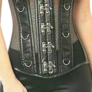 Strapless Black Mesh Corset <b>Bodysuit</b> With Front Hook Closure Sexy Bodycon Club Wear Adult Outfit - Product Image 6