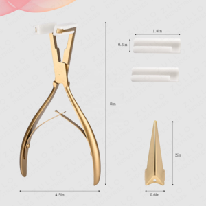 <b>Multi</b> Function Bent Hair Extension <b>Pliers</b> Stainless Steel Micro Ring <b>Tool</b> for Beauty Salons Color Customized Private Logo OEM - Product Image 6